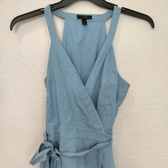 J. Crew Blue Midi Sundress with Halter Neckline and Sleeveless Design - Picture 4 of 8
